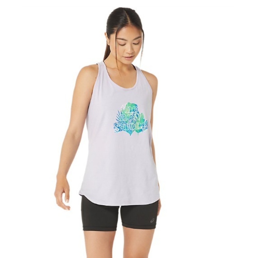 ASICS Women's LARGE The New Strong‎ Palms Racerback Tank in Dusk Violet